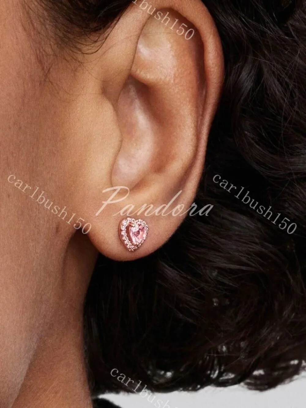 Pandora Pink Elevated Heart Stud Earrings